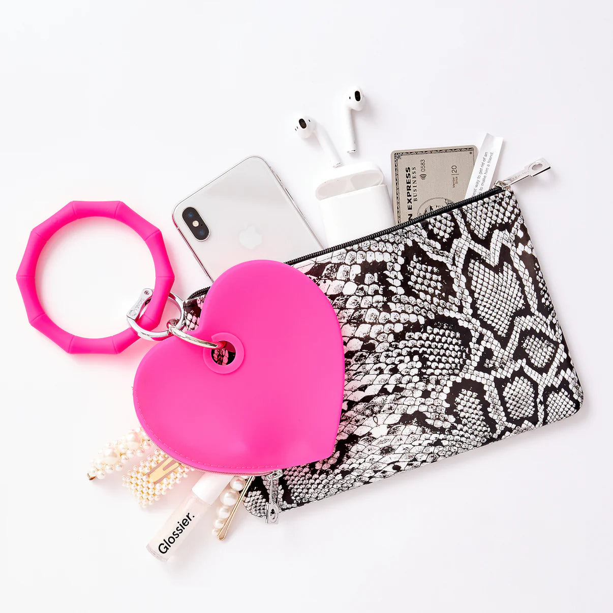 Silicone Big O Key Ring Tickled Pink Bamboo