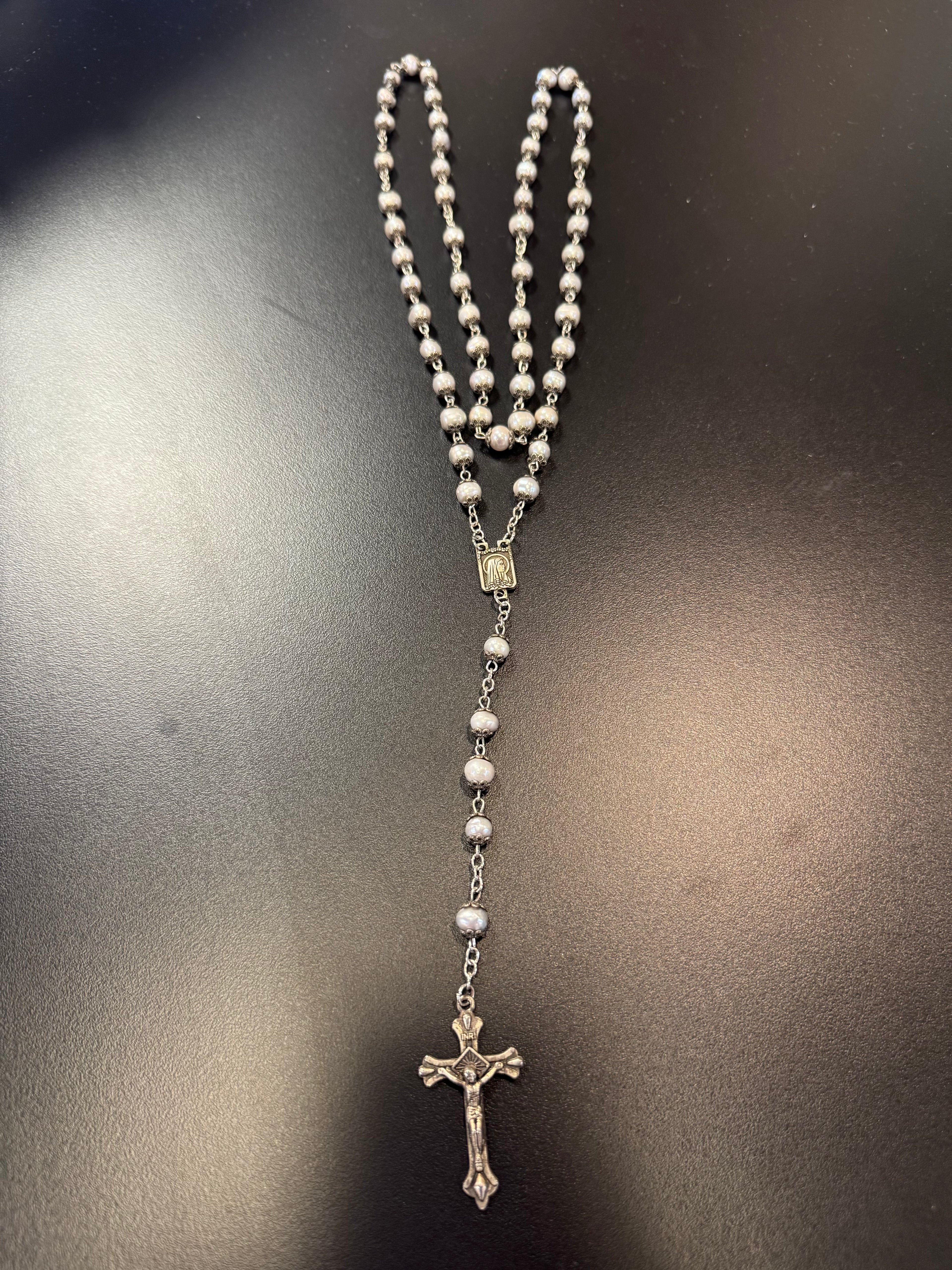 Gray Fresh Water Pearl Rosary