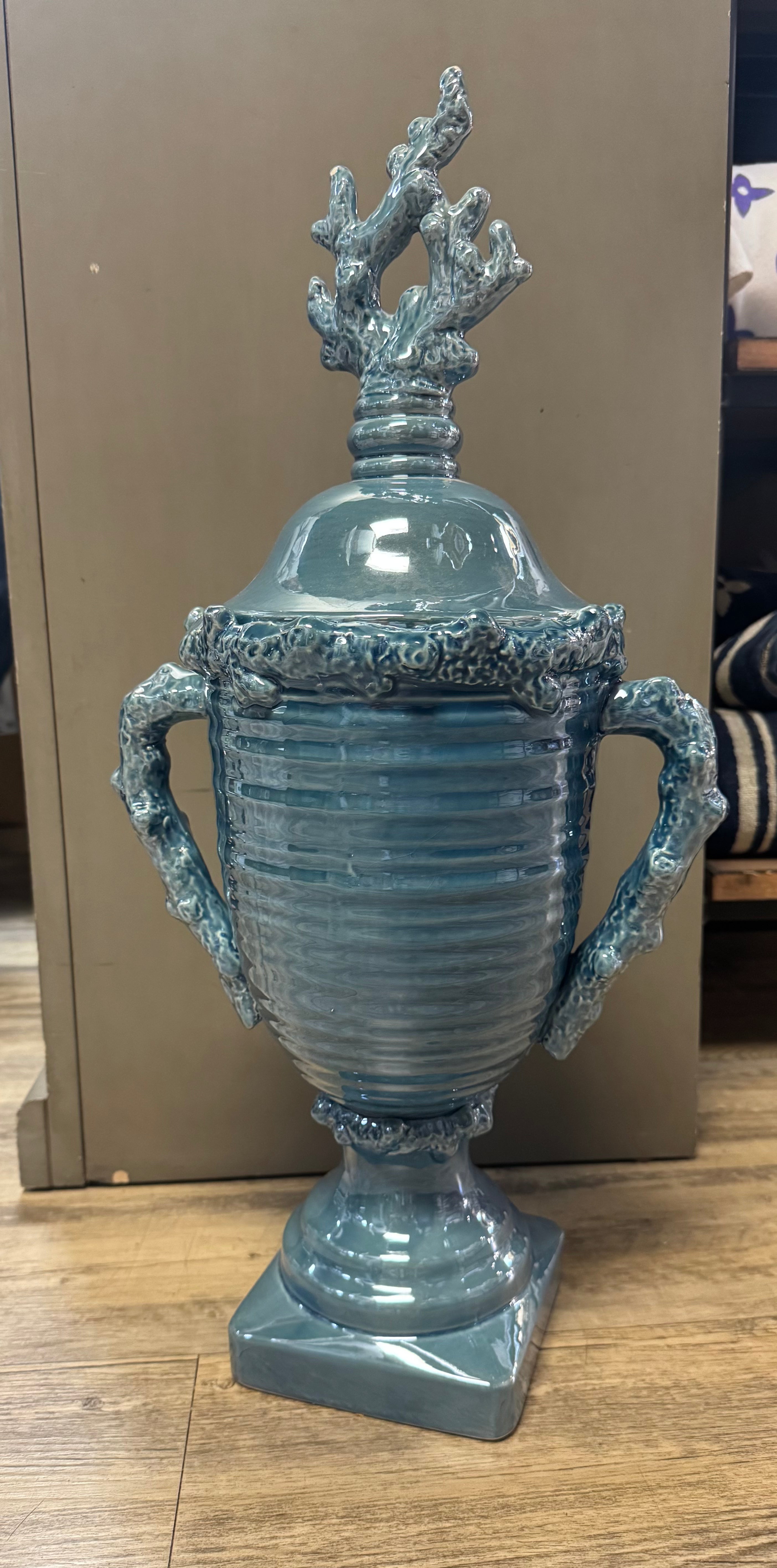 Blue Coral Decorative Jar