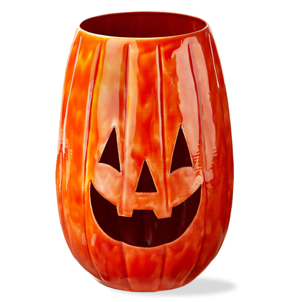 Jack-O-Lantern Enamel Luminary Tall