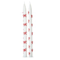 Very Merry Bow Hand Painted Taper Set Of 2