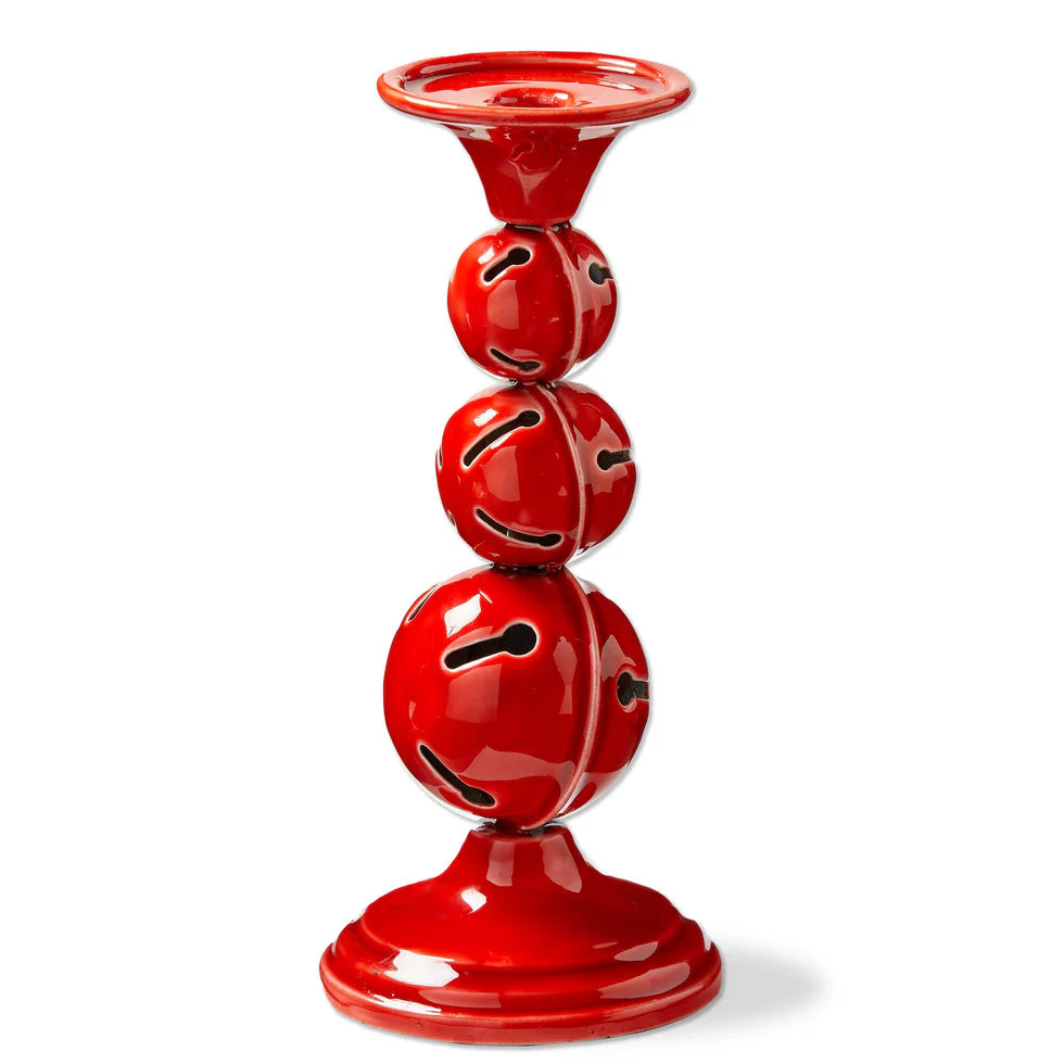 Red Jingle Bell Enamel Taper Pillar Large