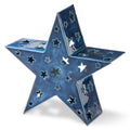 Blue Enamel Star Led Tealight Holder Large