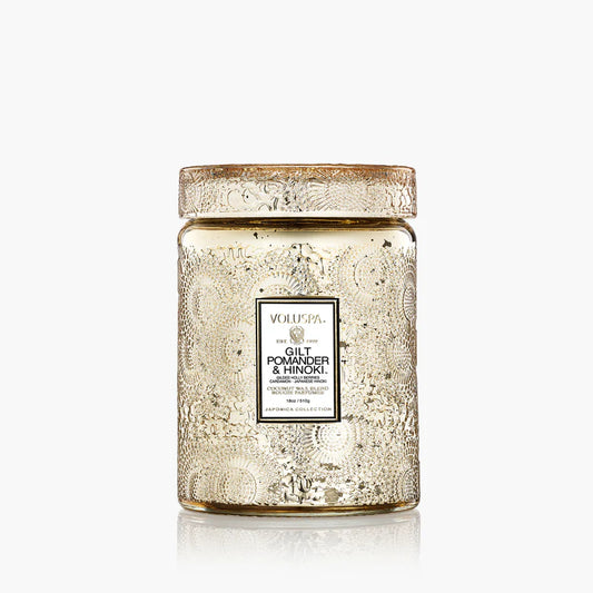Gilt Pomander & Hinoki Large Glass Jar