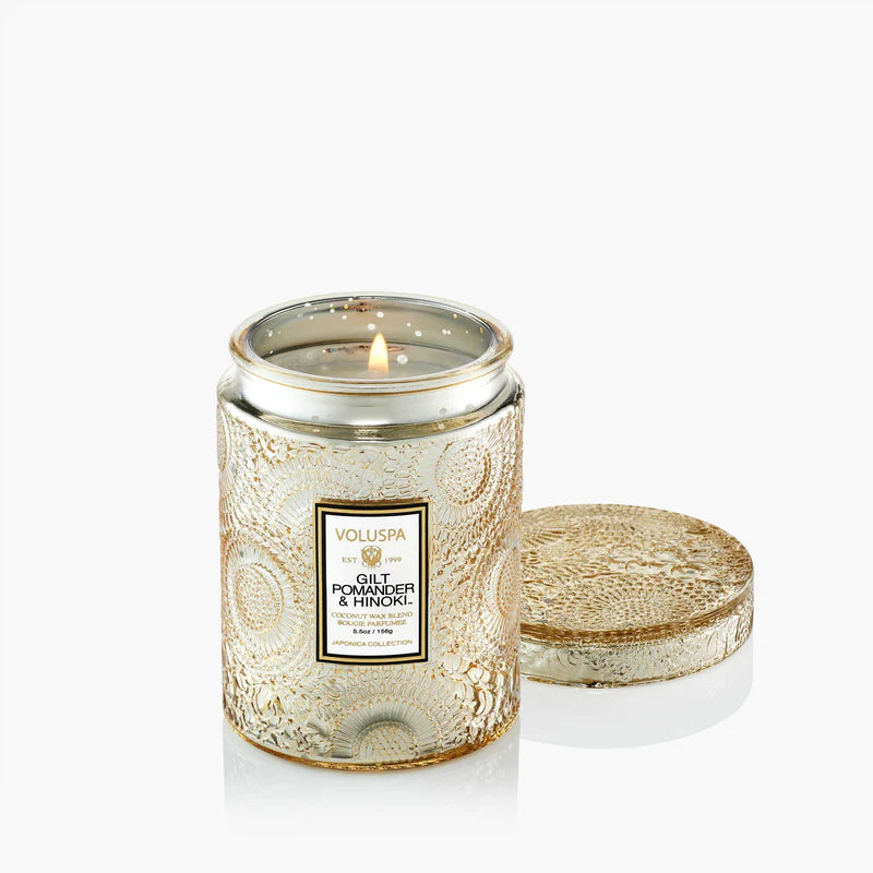 Gilt Pomander & Hinoki Small Glass Jar
