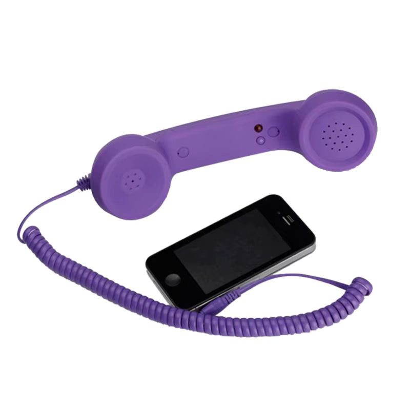Purple Retro Telephone Handset for iPhone