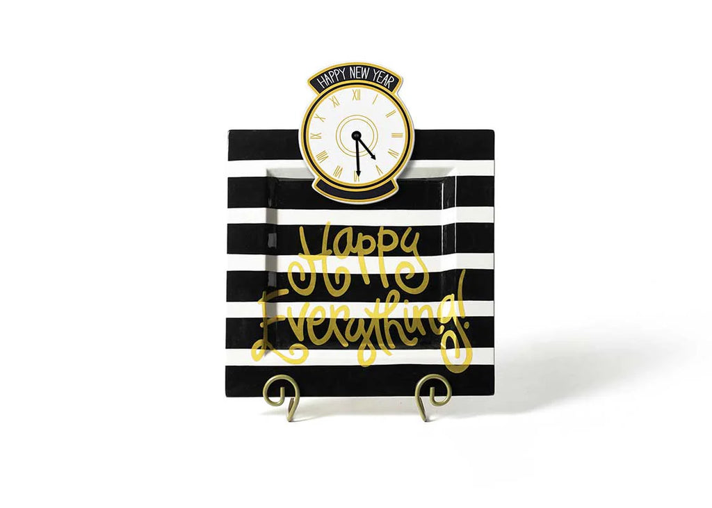 Black Stripe Big Happy Everything! Square Platter