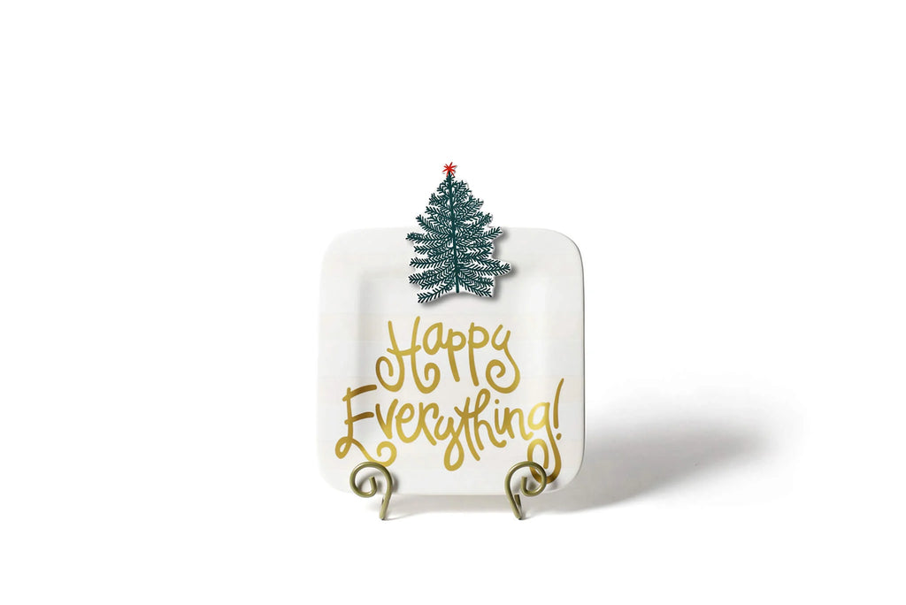 White Stripe Happy Everything! 9.25 Mini Platter