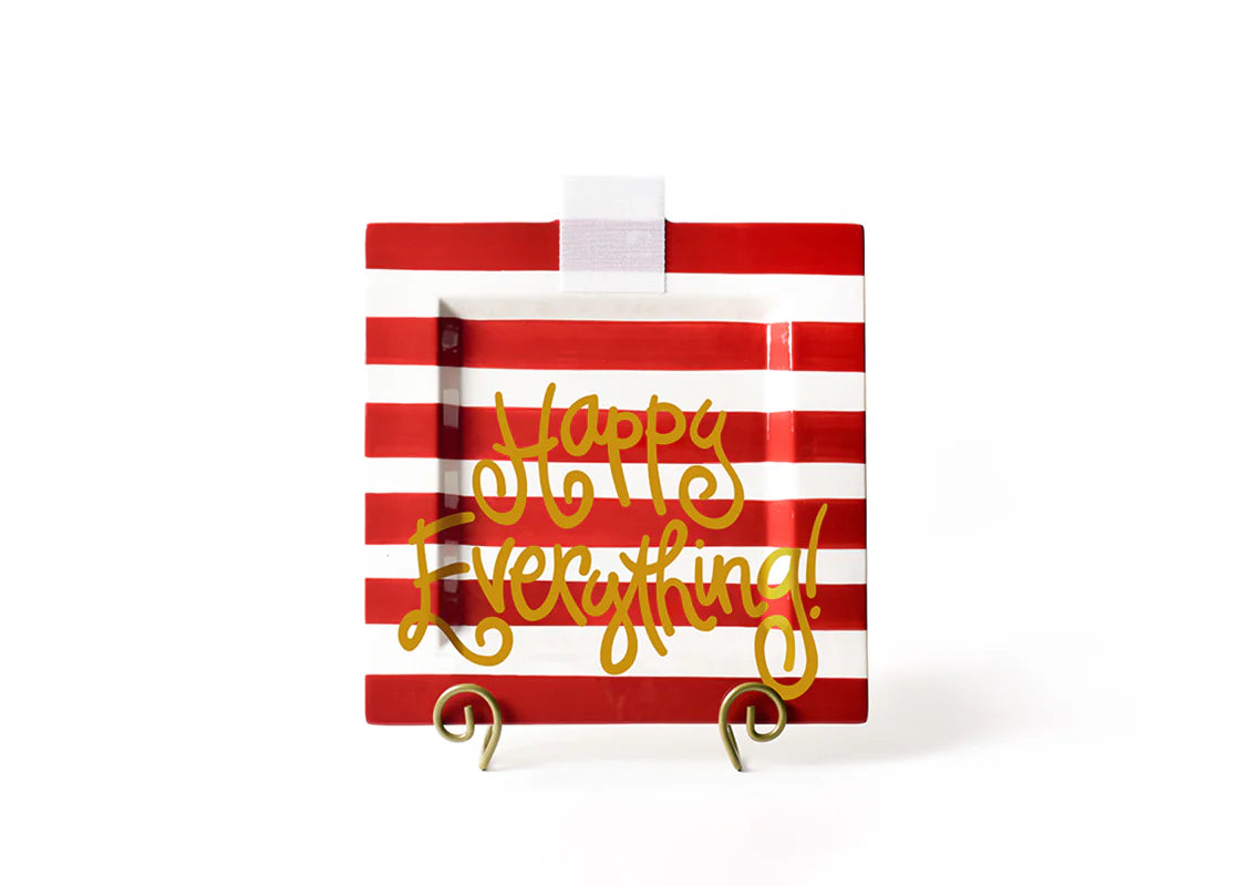 Red Stripe Big Happy Everything! Square Platter