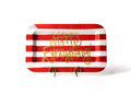 Red Stripe Mini Entertaining Rectangle Platter