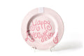 Pink Small Dot Big Happy Everything! Round Platter
