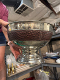 Silver Bowl w/ Leather Trim