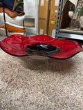Red Glass Decorative Bowl
