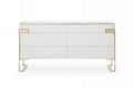 Adonis Glam Modern Dresser With High-Gloss White Lacquer