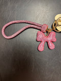 Pink Glitter Bow Keychain