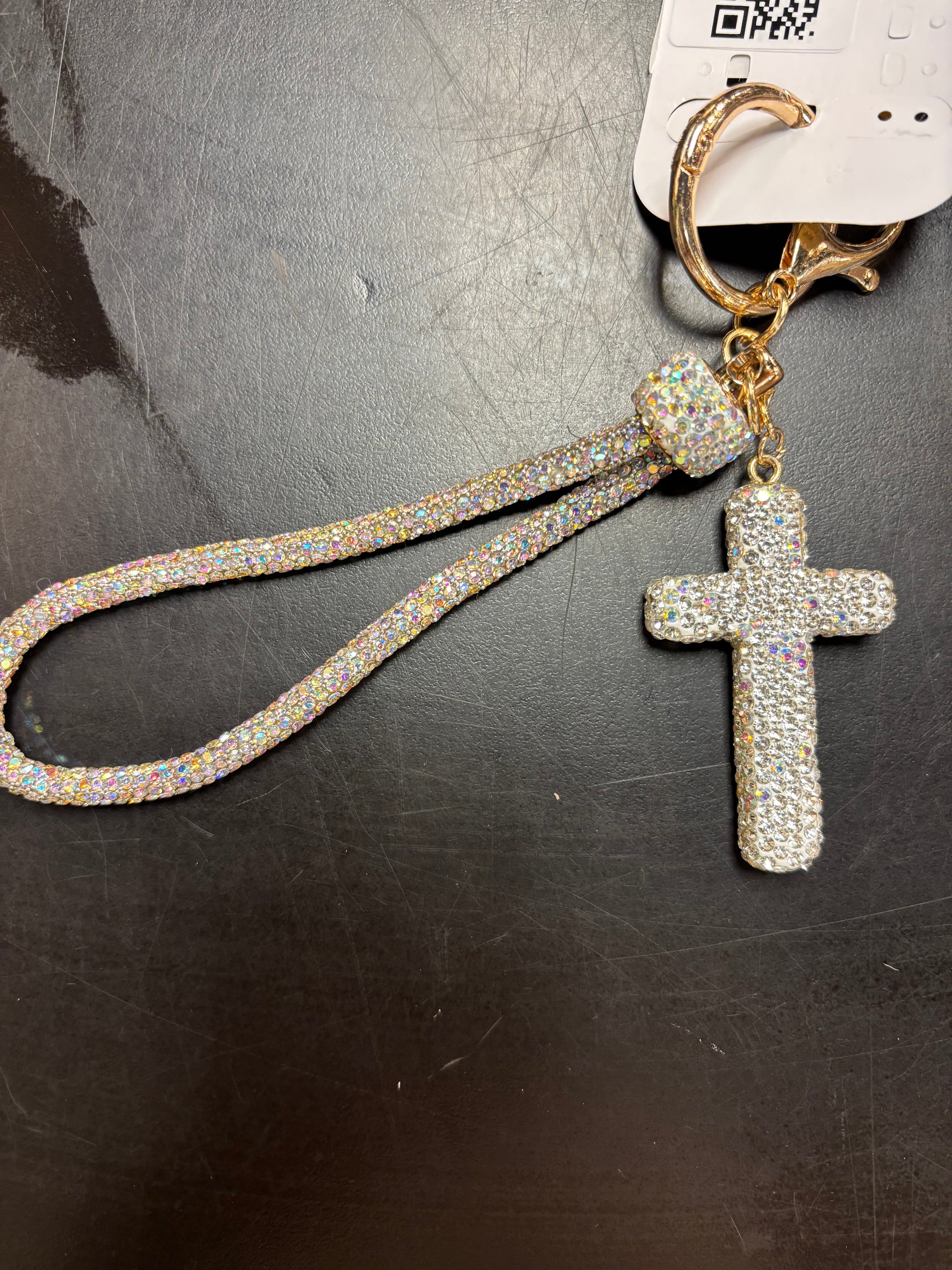 Glitter Cross Keychain