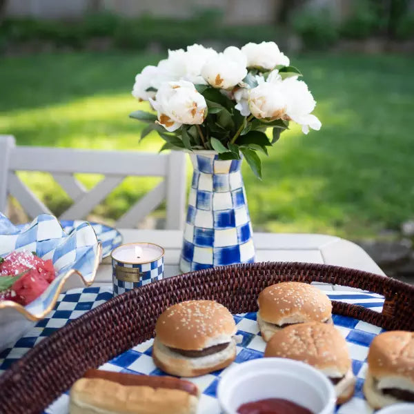 Royal Check Medium Fluted Serving Bowl