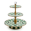 Emerald Check Three Tier Sweet Stand