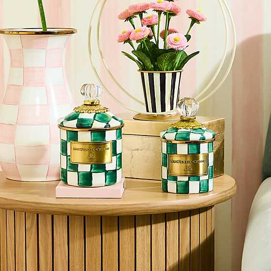 Emerald Check Mini Canister
