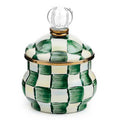Emerald Check Lidded Sugar Bowl