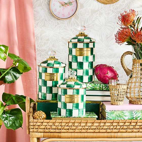 Emerald Check Large Canister