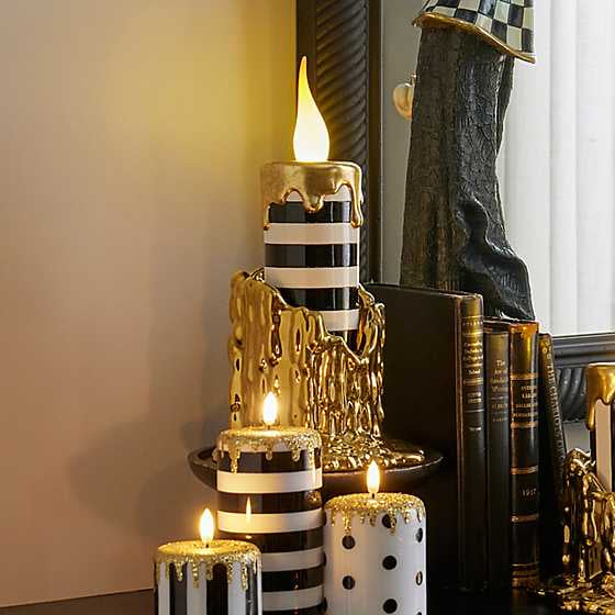Haunted House Short Gold Candle