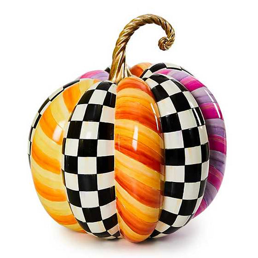 Plum & Orange Patchwork Extra Large Pumpkin