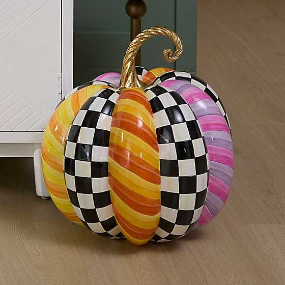 Plum & Orange Patchwork Extra Large Pumpkin