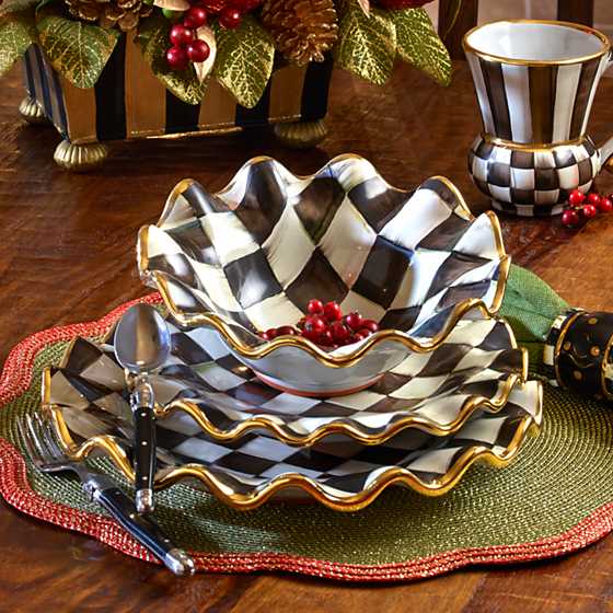 Courtly Check Ceramic Fluted Dessert Plate - Thumbnail 4