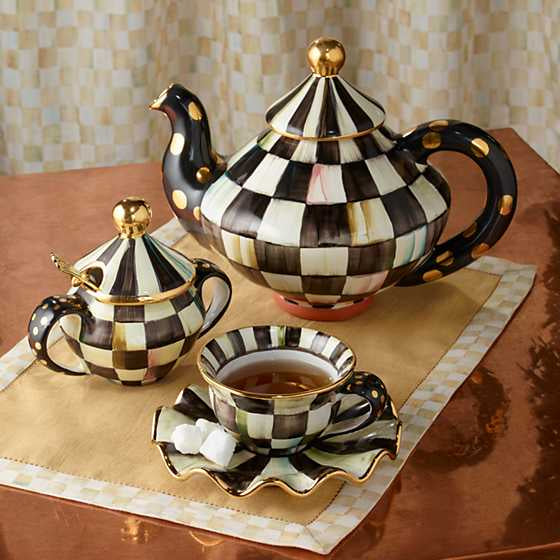 Courtly Check Ceramic Teapot