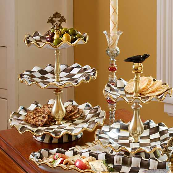 Courtly Check Ceramic Three Tier Sweet Stand