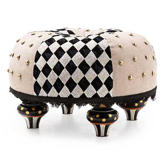 Diamond and Dot Footstool