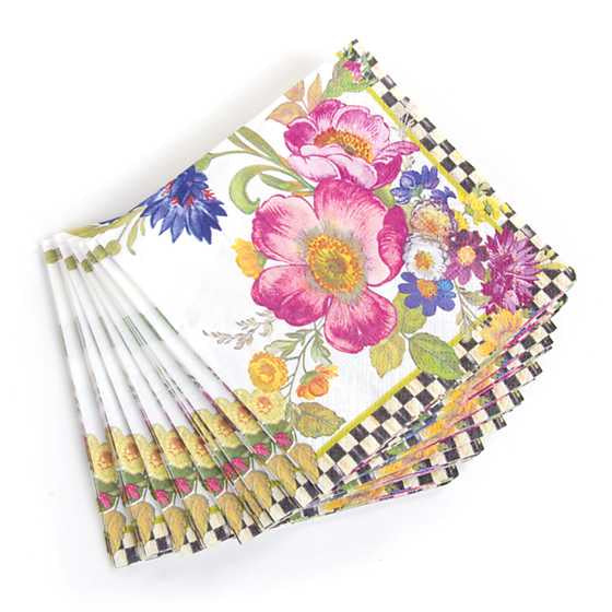 Flower Market Paper Napkins - Cocktail - White