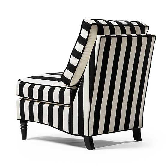 Marquee Black Stripe Armless Chair