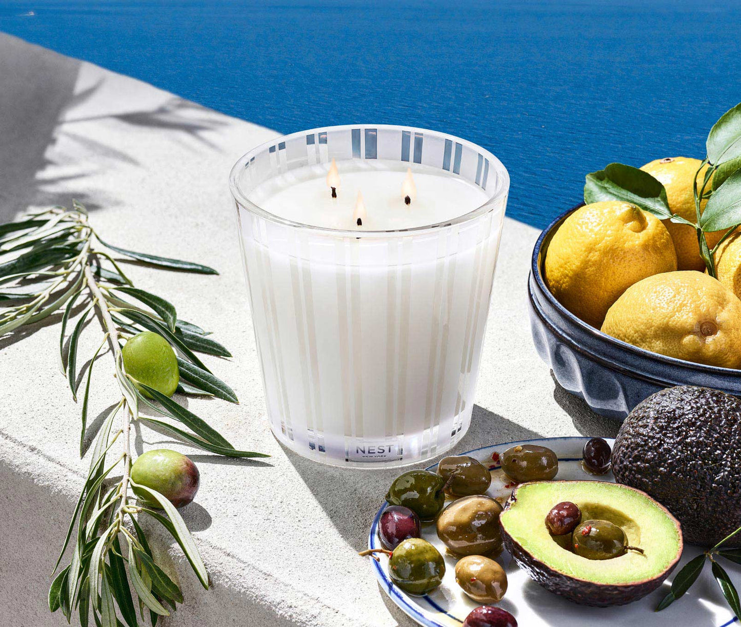 Santorini Olive & Citron 3-Wick Candle