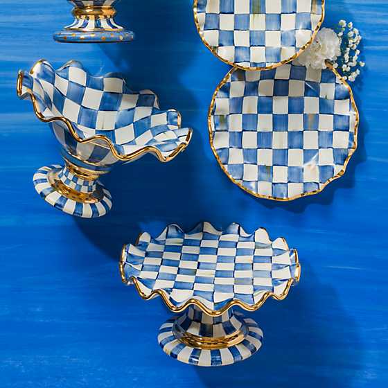 Royal Check Fluted Dessert Plate