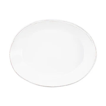 Lastra White Small Oval Baker