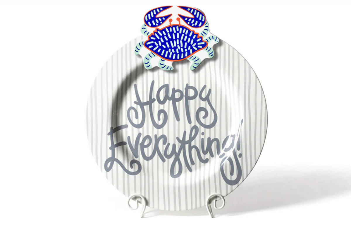 Stone Skinny Stripe Big Happy Everything! Round Platter