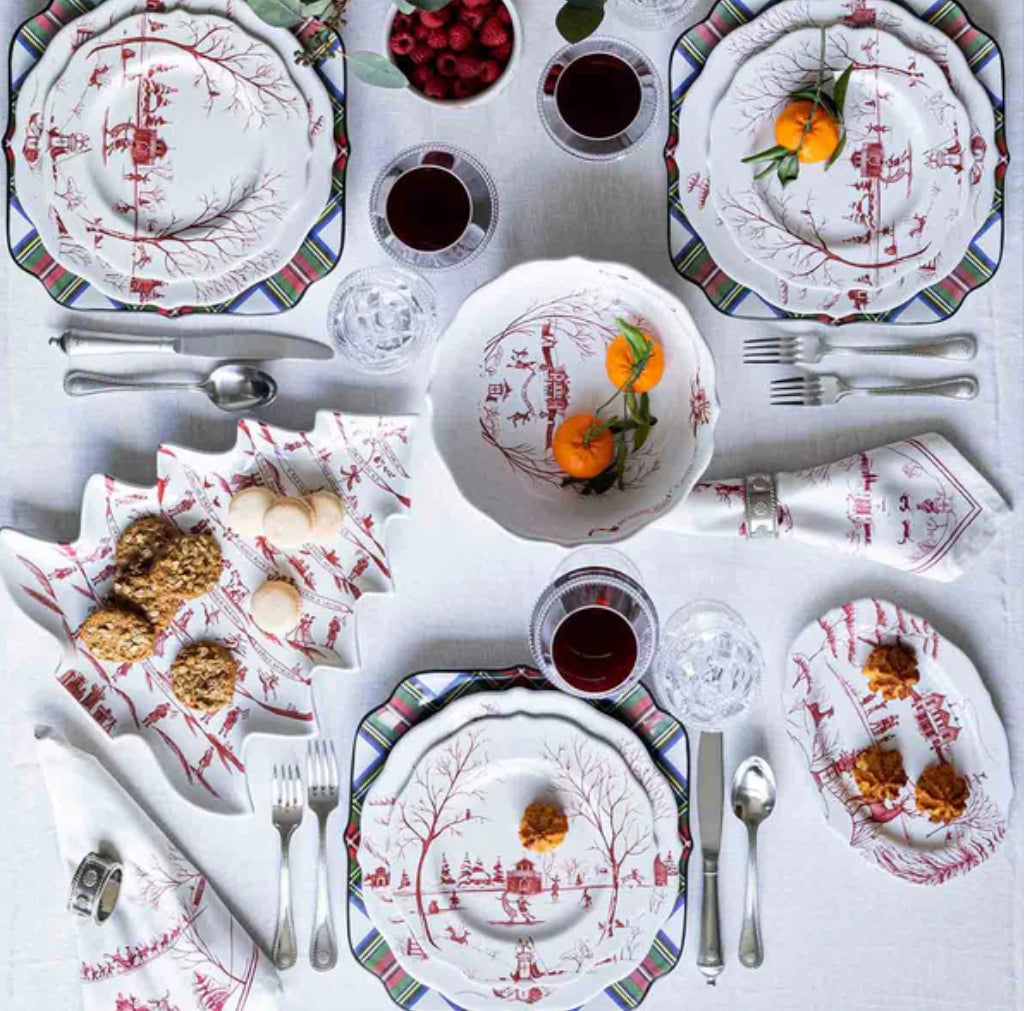 Country Estate Winter Frolic Melamine Dessert/Salad Plate Set/4