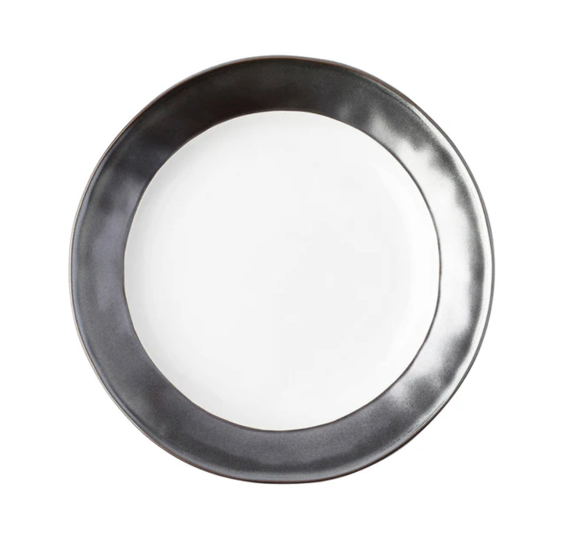 Emerson Dinner Plate - White/Pewter