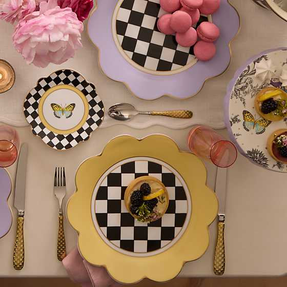 Butterfly Toile Butter Dinner Plate