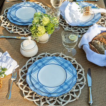 Tartan Chambray Dessert/Salad Plate