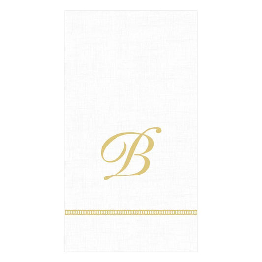 B Hemstitch Script Single Initial Paper Guest Towel Napkins 15 pack