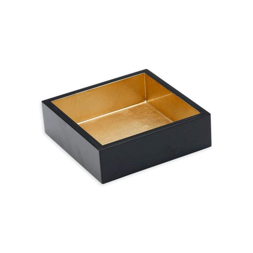 Lacquer Cocktail Napkin Holder - Black & Gold