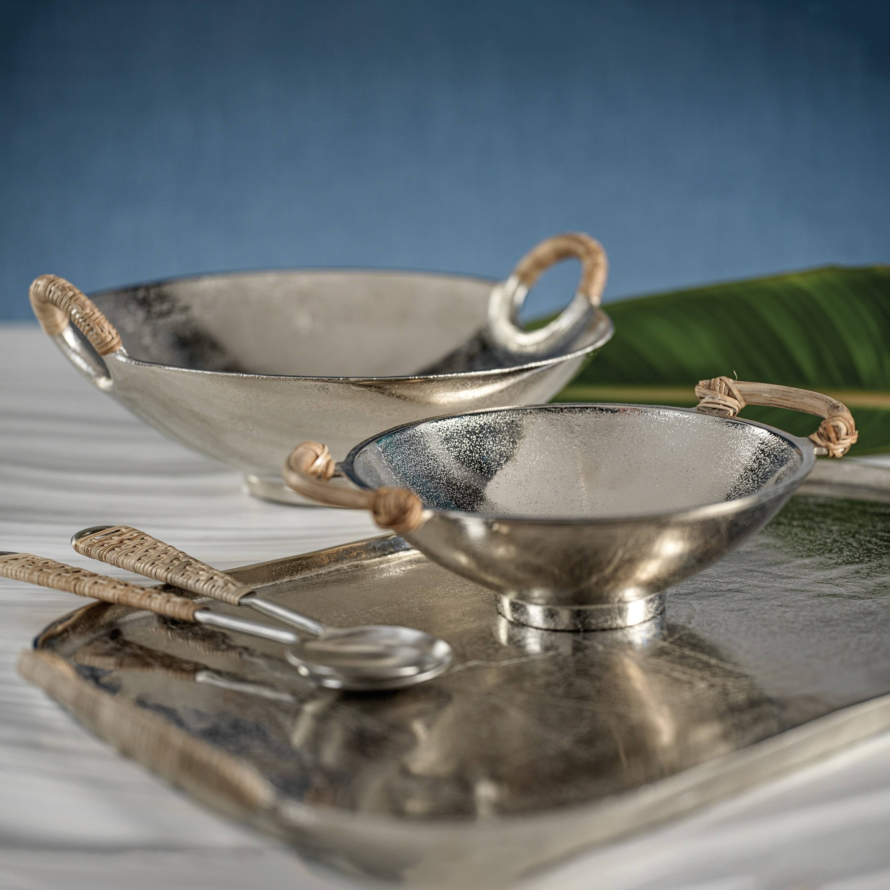 Sonoma Aluminum Bowl with Rattan Handles