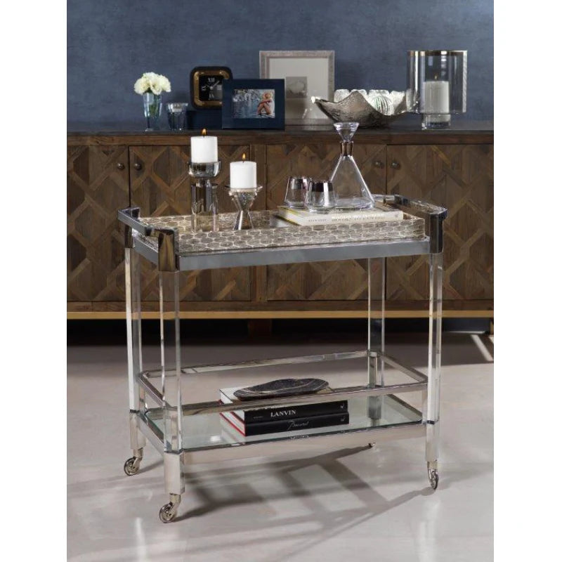 The Langham Bar Cart - Polished Nickel