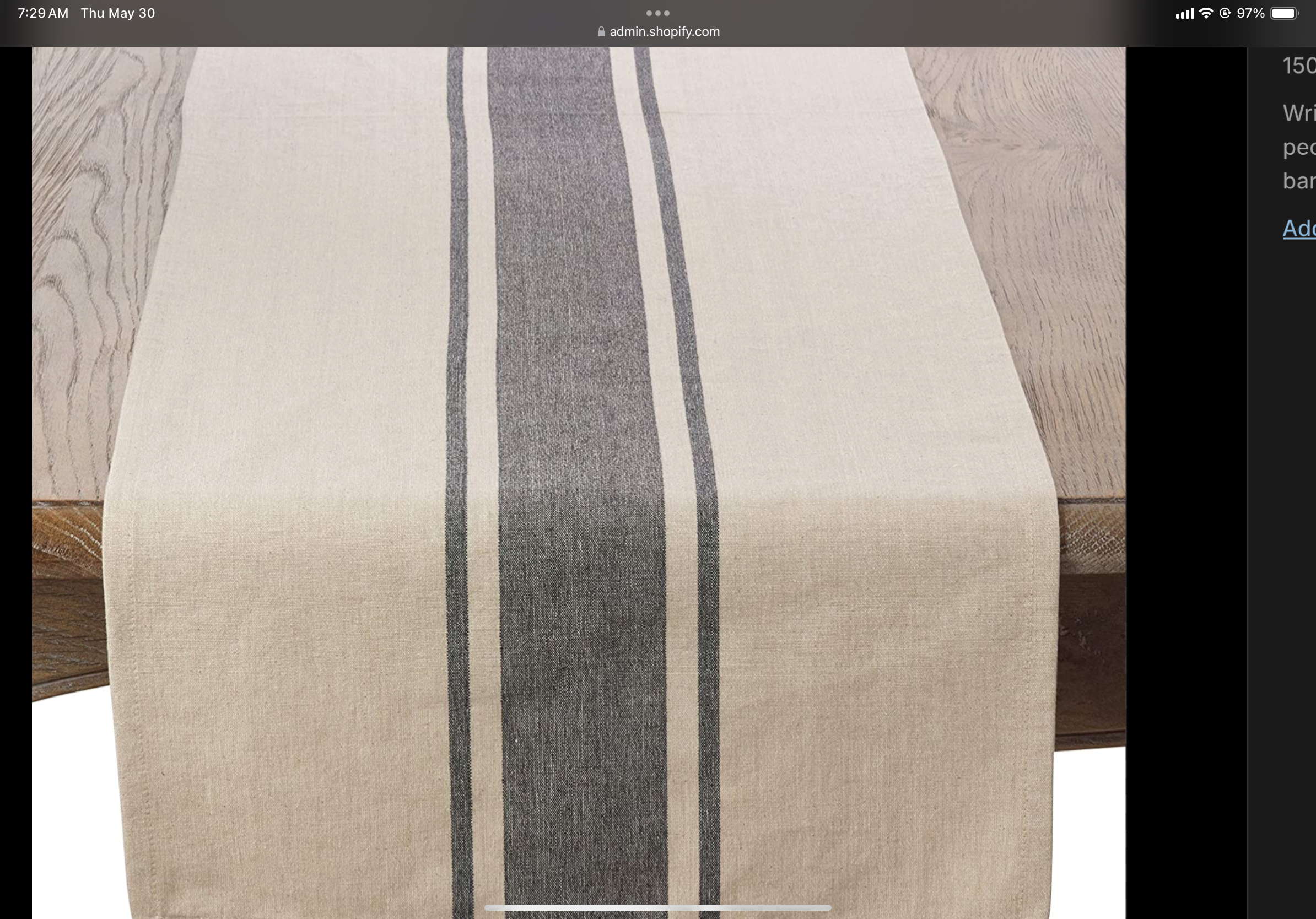 Banded Design Tablecloth 65x160