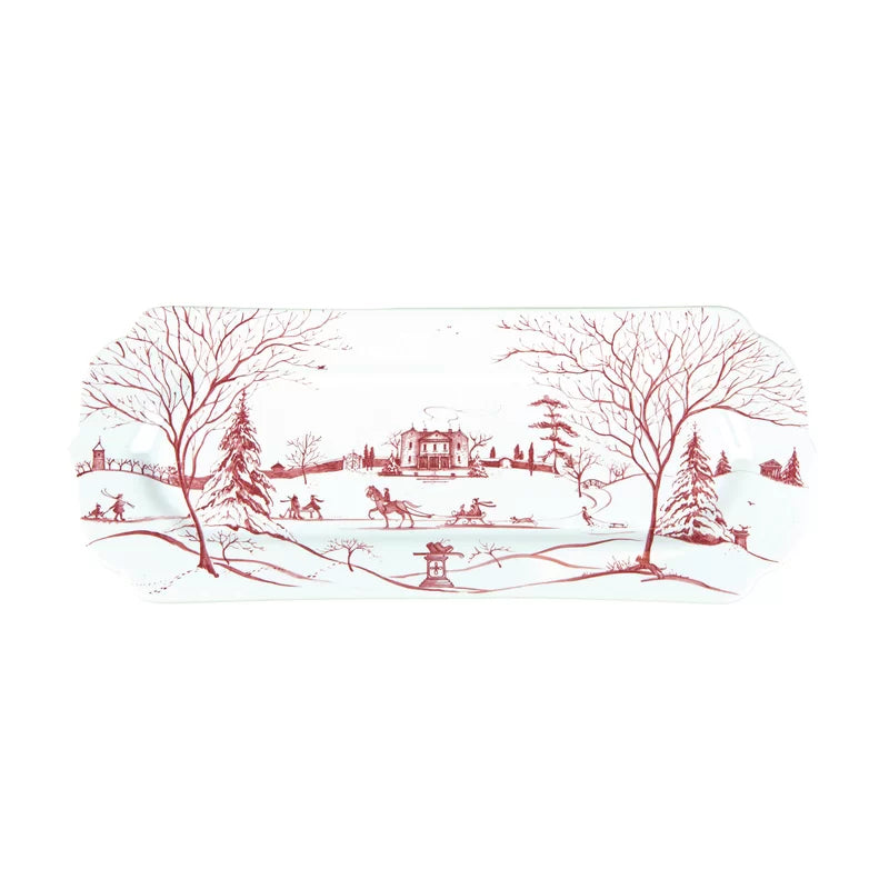 Country Estate Winter Frolic Ruby Hostess Tray Main House