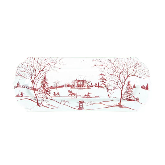 Country Estate Winter Frolic Ruby Hostess Tray Main House