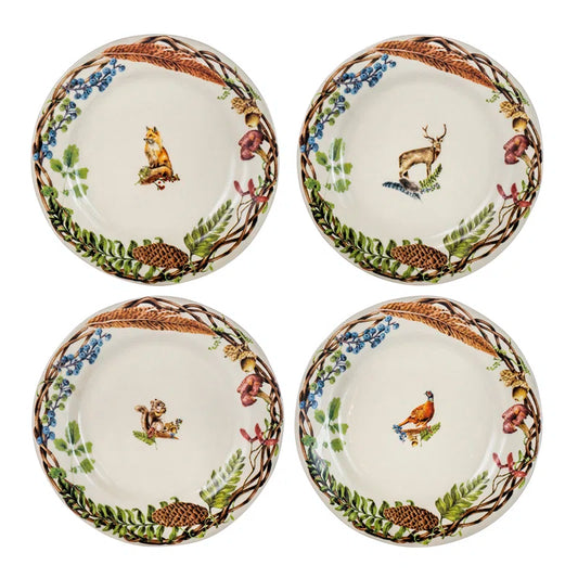 Forest Walk Dessert/Salad Plate, Assorted Set of 4